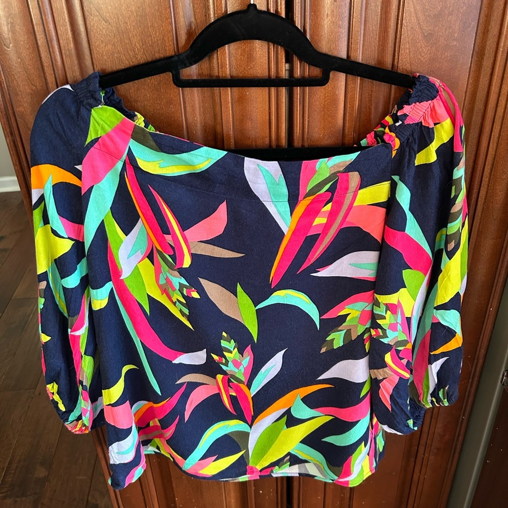 Trina Turk floral off shoulder top
